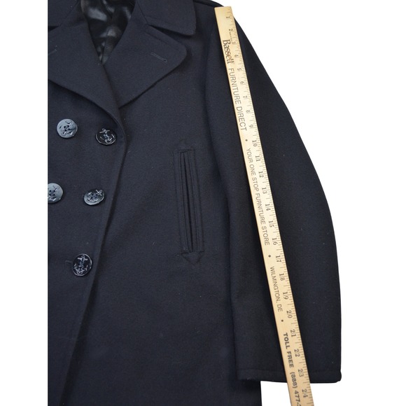US Navy Wool Peacoat Woman's Enlisted Black Double Breasted Size 8R - Picture 7 of 9